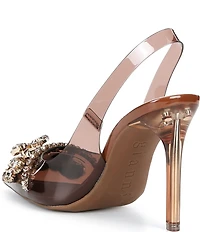 Gianni Bini Mardona Clear Jewel Ornamented Slingback Pumps