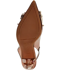 Gianni Bini Mardona Clear Jewel Ornamented Slingback Pumps
