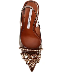 Gianni Bini Mardona Clear Jewel Ornamented Slingback Pumps