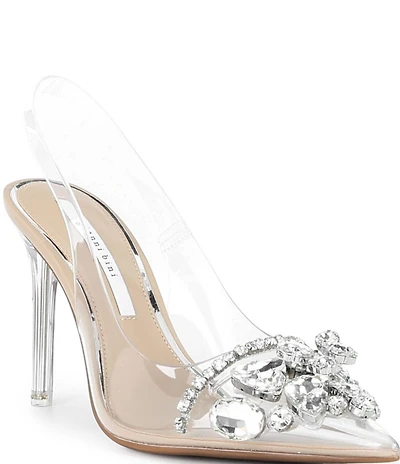 Gianni Bini Mardona Clear Jewel Ornamented Slingback Pumps