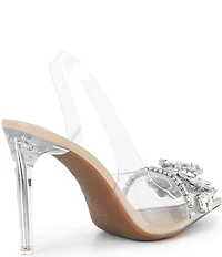 Gianni Bini Mardona Clear Jewel Ornamented Slingback Pumps