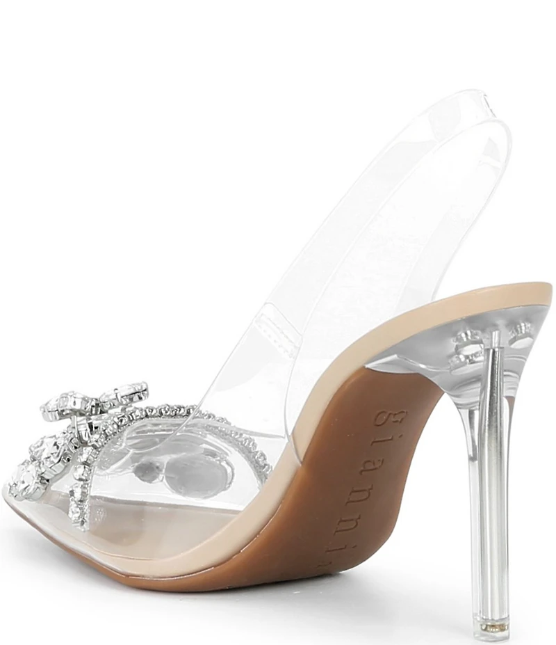 Gianni Bini Mardona Clear Jewel Ornamented Slingback Pumps