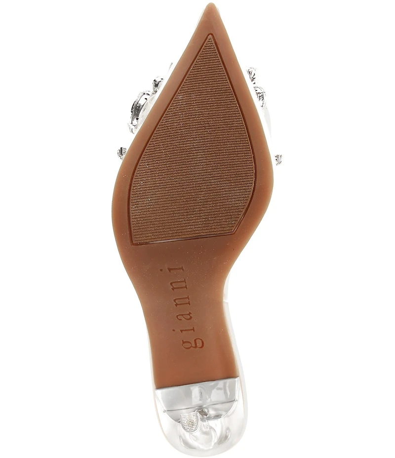 Gianni Bini Mardona Clear Jewel Ornamented Slingback Pumps