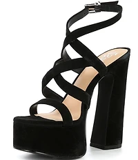 Gianni Bini Margee Suede Strappy Platform Dress Sandals