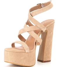 Gianni Bini Margee Suede Strappy Platform Dress Sandals