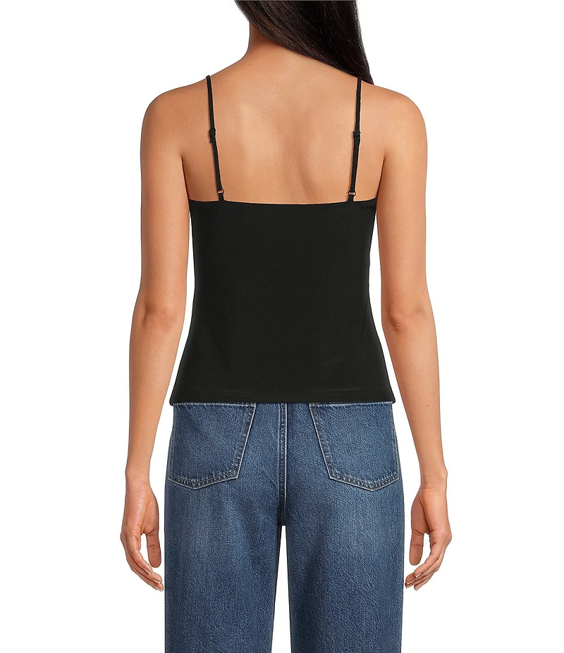 Gianni Bini Marilyn Matte Jersey Ruched Sweetheart Neck Sleeveless Cami Top