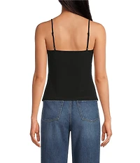 Gianni Bini Marilyn Matte Jersey Ruched Sweetheart Neck Sleeveless Cami Top