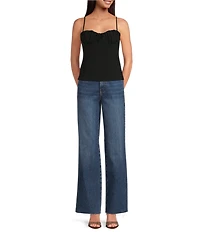 Gianni Bini Marilyn Matte Jersey Ruched Sweetheart Neck Sleeveless Cami Top