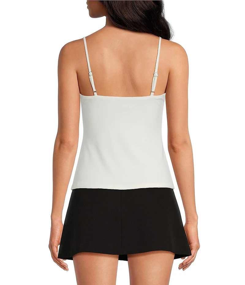 Gianni Bini Marilyn Matte Jersey Ruched Sweetheart Neck Sleeveless Cami Top