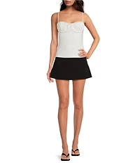 Gianni Bini Marilyn Matte Jersey Ruched Sweetheart Neck Sleeveless Cami Top