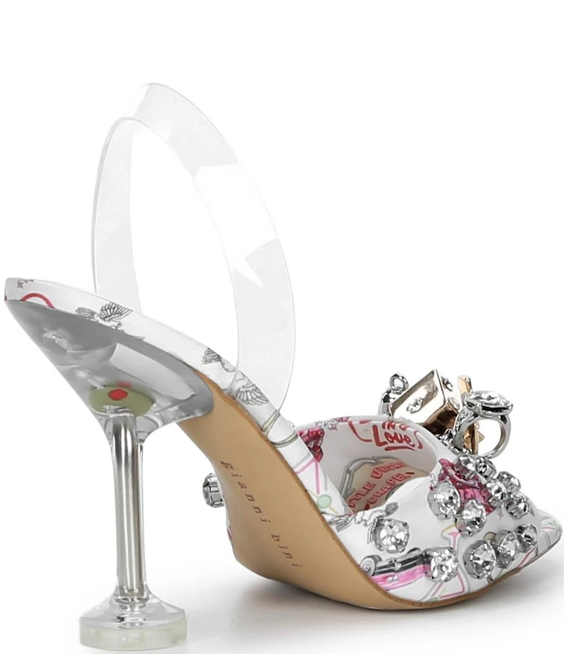 Gianni Bini Marryme Printed Bridal Ornament Martini Heel Dress Sandals