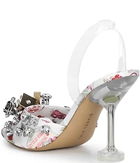 Gianni Bini Marryme Printed Bridal Ornament Martini Heel Dress Sandals