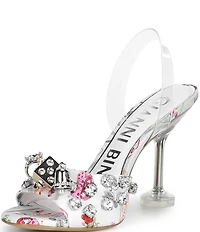 Gianni Bini Marryme Printed Bridal Ornament Martini Heel Dress Sandals