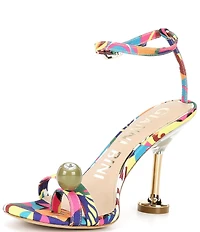 Gianni Bini Marteeny Printed Olive Ornament Martini Heel Dress Sandals
