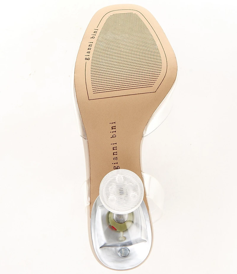 Gianni Bini Maverick Clear Casino Ornament Martini Heel Slingback Dress Sandals