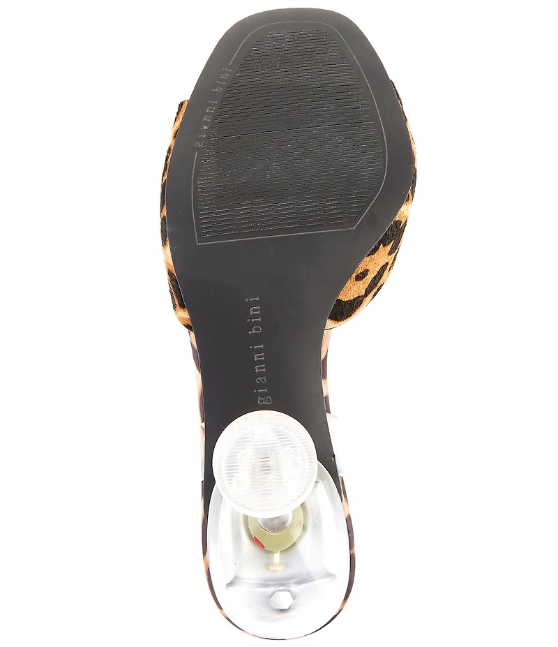Gianni Bini Maverick Leopard Haircalf Casino Ornament Martini Heel Slingback Dress Sandals