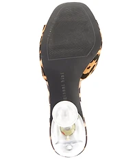 Gianni Bini Maverick Leopard Haircalf Casino Ornament Martini Heel Slingback Dress Sandals