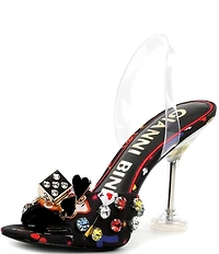 Gianni Bini Maverick Printed Casino Ornament Martini Heel Dress Sandals