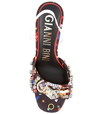 Gianni Bini Maverick Printed Casino Ornament Martini Heel Dress Sandals