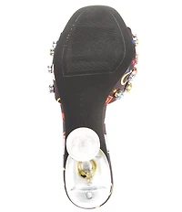 Gianni Bini Maverick Printed Casino Ornament Martini Heel Dress Sandals