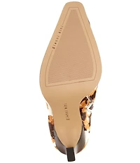 Gianni Bini Maybelle Cow Print Haircalf Snip Toe Kitten Heel Boots
