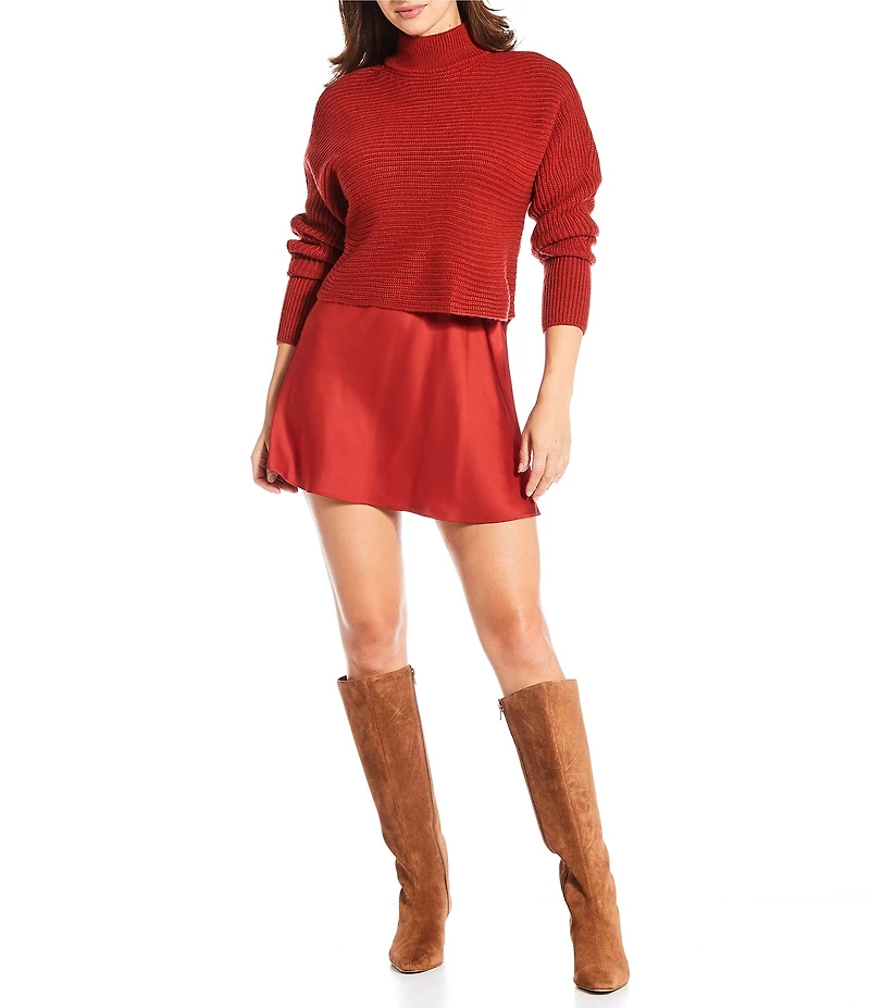 Gianni Bini Michelle Acrylic Mock Neck Long Sleeve Sweater Top