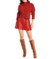 Gianni Bini Michelle Acrylic Mock Neck Long Sleeve Sweater Top