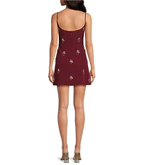 Gianni Bini Mika Crepe Square Neck Sleeveless Jewel A-Line Dress