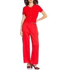 Gianni Bini Mirabel Satin Wide Leg Pants