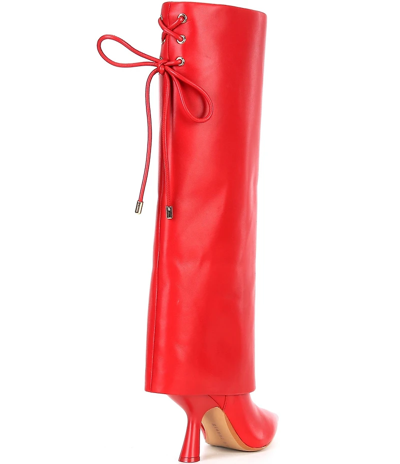 Gianni Bini Moe Leather Foldover Pointed Toe Tall Boots