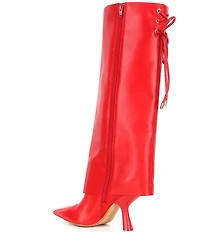 Gianni Bini Moe Leather Foldover Pointed Toe Tall Boots