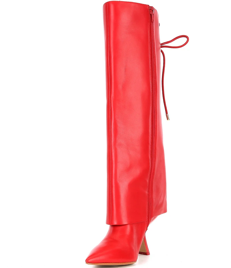 Gianni Bini Moe Leather Foldover Pointed Toe Tall Boots