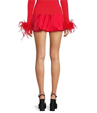 Gianni Bini Nadia Rhinestone Embellished Taffeta Bubble Mini Skirt