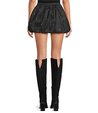 Gianni Bini Nadia Rhinestone Embellished Taffeta Bubble Mini Skirt