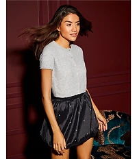 Gianni Bini Nadia Rhinestone Embellished Taffeta Bubble Mini Skirt