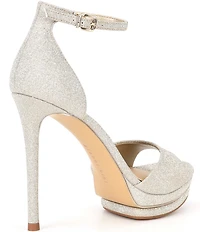 Gianni Bini Nessie Glitter Ankle Strap Platform Dress Sandals