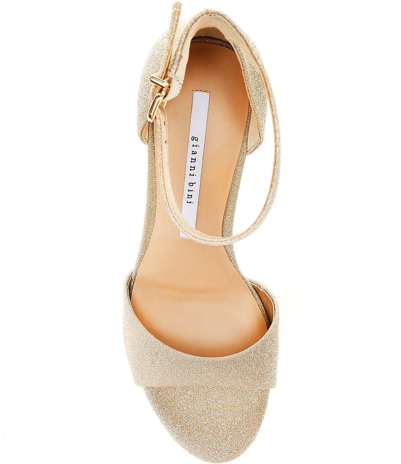 Gianni Bini Nessie Glitter Ankle Strap Platform Dress Sandals