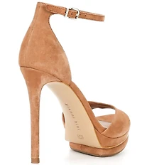 Gianni Bini Nessie Suede Ankle Strap Platform Dress Sandals