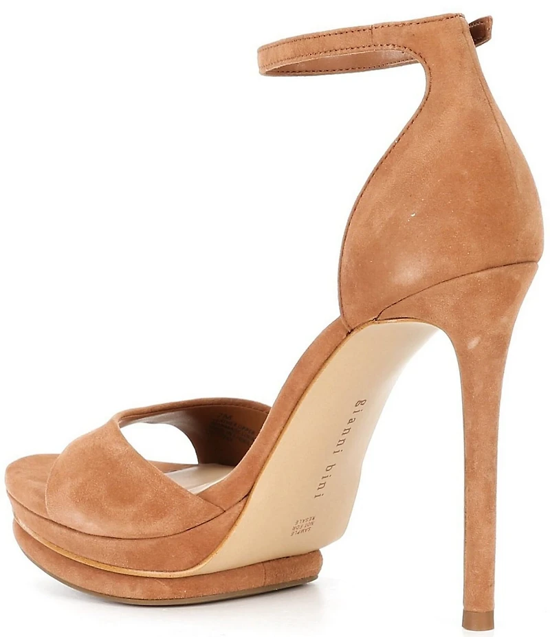 Gianni Bini Nessie Suede Ankle Strap Platform Dress Sandals