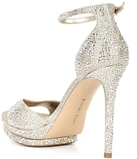 Gianni Bini Nessie Four Rhinestone Platform Dress Sandals