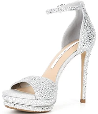Gianni Bini Nessie Four Rhinestone Platform Dress Sandals