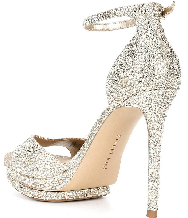 Gianni Bini Nessie Four Rhinestone Platform Dress Sandals