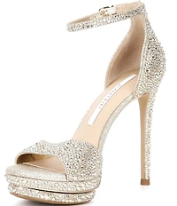 Gianni Bini Nessie Four Rhinestone Platform Dress Sandals