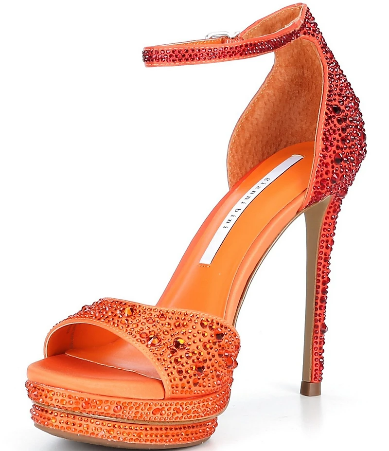 Gianni Bini Nessie Four Rhinestone Platform Dress Sandals