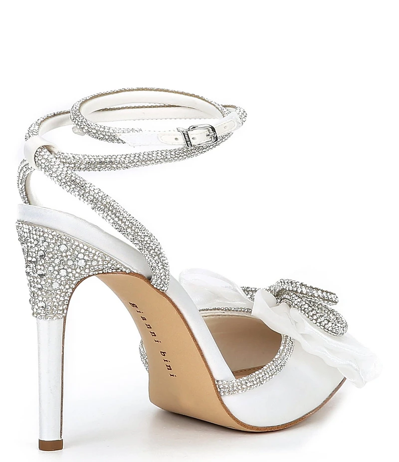 Gianni Bini Niomi Rhinestone Embellished Satin Bow Dress Pumps