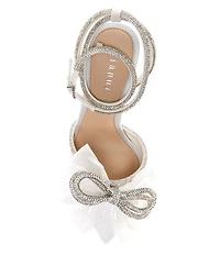 Gianni Bini Niomi Rhinestone Embellished Satin Bow Dress Pumps