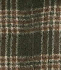 Gianni Bini North Brushed Plaid Suede Collar Bomber Jacket