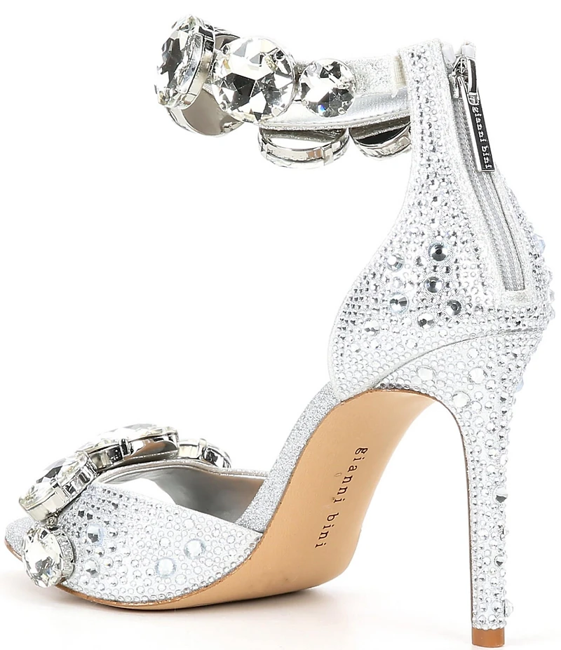 Gianni Bini Oaklynn Rhinestone Embellished Jewel Ornament Ankle Cuff Dress Sandals