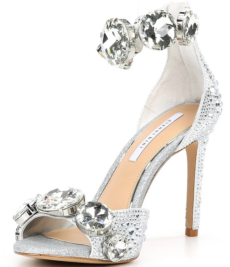 Gianni Bini Oaklynn Rhinestone Embellished Jewel Ornament Ankle Cuff Dress Sandals