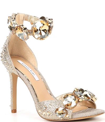 Gianni Bini Oaklynn Rhinestone Embellished Jewel Ornament Ankle Cuff Dress Sandals